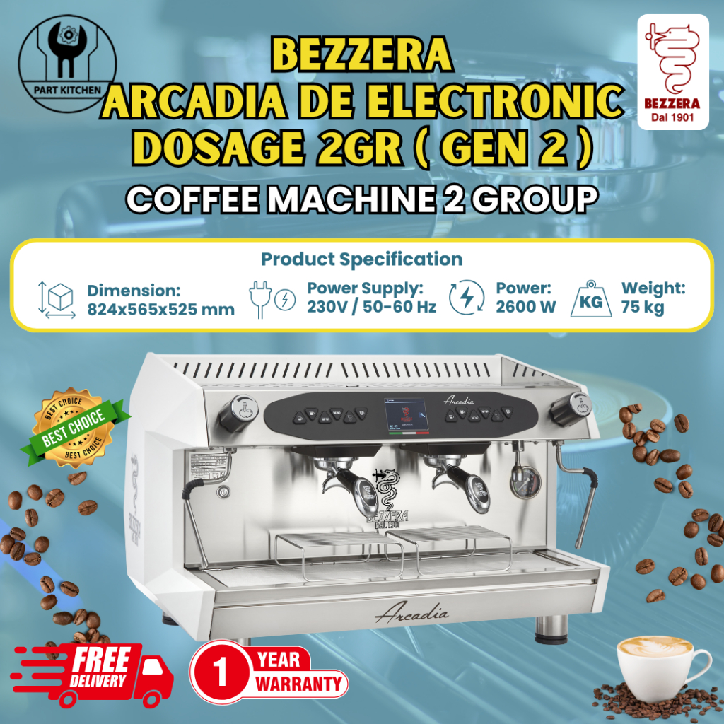 Bezzera Coffee Machine Arcadia DE PID 2 Group GEN2 Mesin Kopi Bezzera