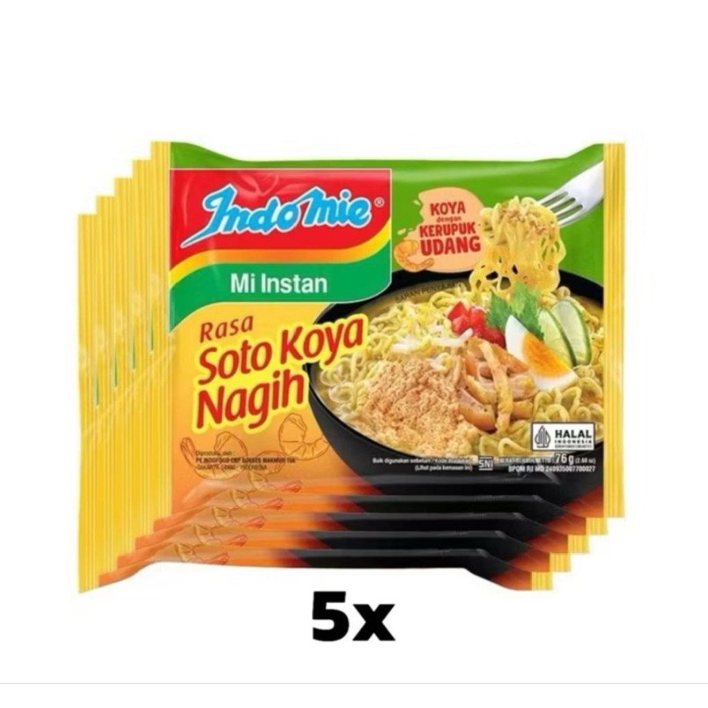 

Mie Instan Indomie Soto Koya Nagih 76 g X5