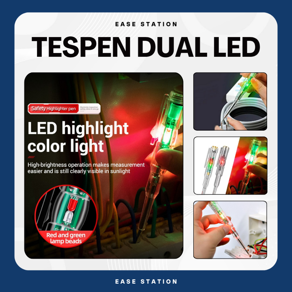 TESPEN 2 LED OBENG TESPEN DC AC CEK ARUS LISTRIK OBENG MINUS PENDETEKSI ARUS LISTRIK 2 IN 1