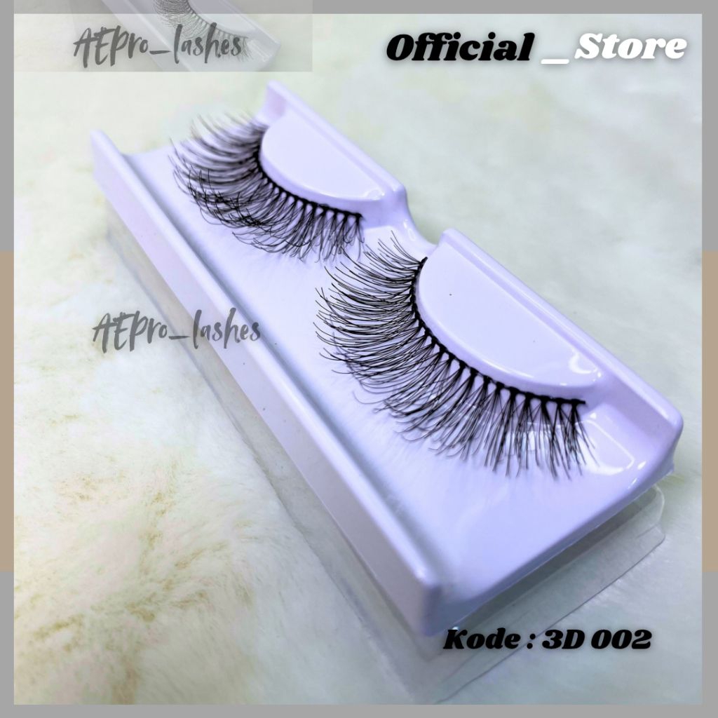 Bulu mata natural 3D 002 gratis penutup mika bening transparan