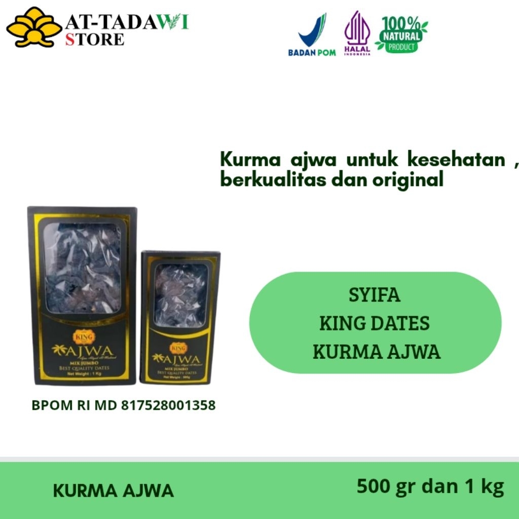 

SYIFA - KING DATEA KURMA AJWA - kurma ajwa berkualitas dan premium - 500 gr dan 1 kg