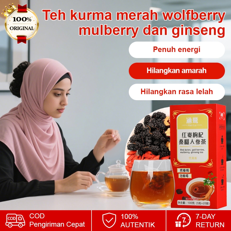 

❤️Beli 2 gratis 3❤️【5g*20/botol】 Teh Kurma Merah, Murbei, dan Ginseng Kantong Teh Kombinasi Ginseng Teh Kesehatan Pria Teh untuk Menjaga Ginjal dan Melindungi Hati Mengatasi Kelelahan akibat Begadang Meningkatkan Daya Tahan Tubuh Memulihkan Stamina