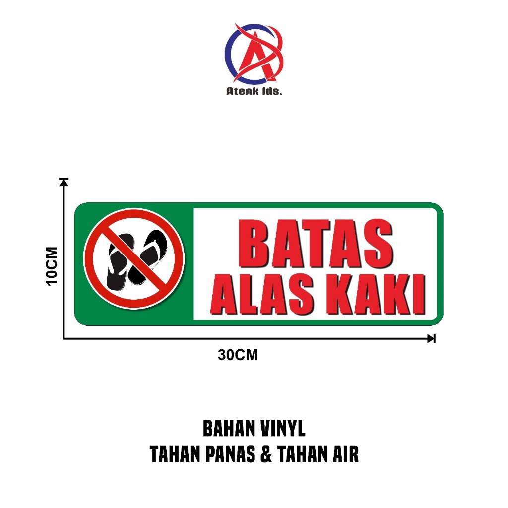 

stiker vinyl anti air BATAS SUCI SEPATU SANDAL DILEPAS