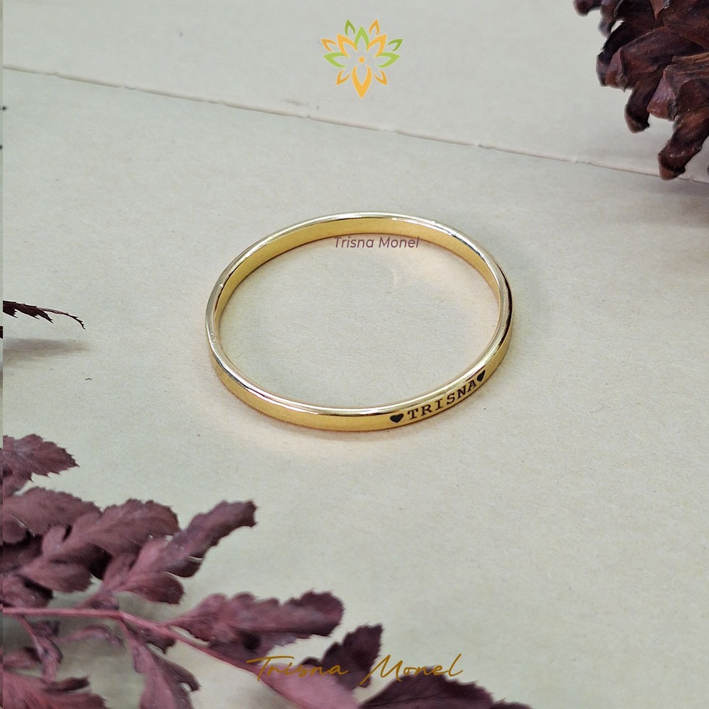 Ukir Nama Gelang Kolong Lapis Emas