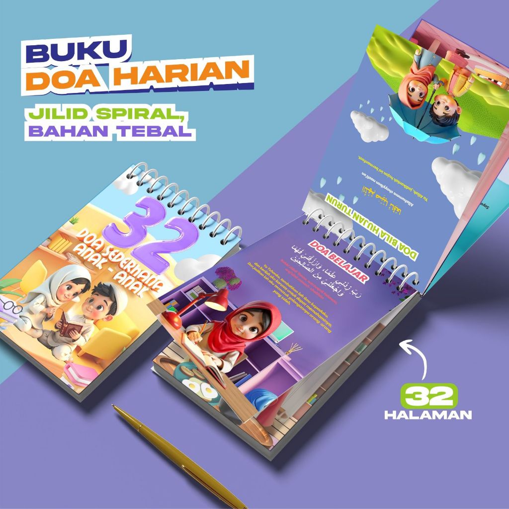 (ISI 32 HALAMAN) BUKU DOA SEHARI - HARI | 32 DOA SEDERHANA ANAK - ANAK | BUKU DOA HARIAN ANAK - ANAK