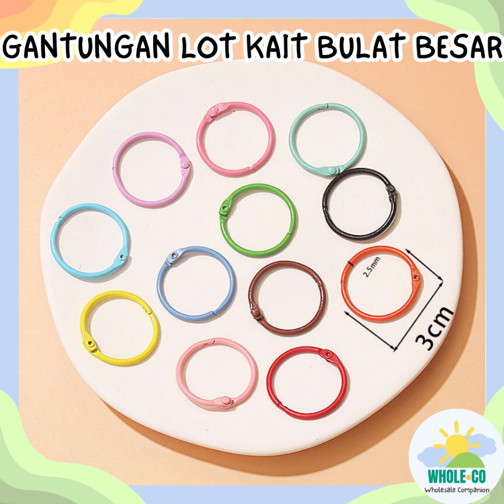 Gantungan Ring Bulat Besar Premium Lingkaran Pastel Warna Warni Aksesoris Hp Tas Kunci Lucu Unik Ter