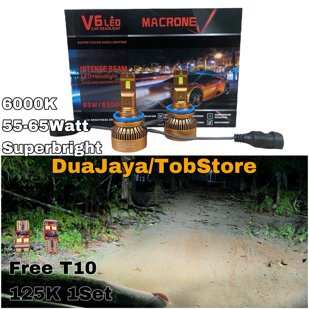 Lampu Led Foglamp Khusus Mobil Innova 2012 - 2016 Macrone V6 6000K Putih Grade A+ Pnp