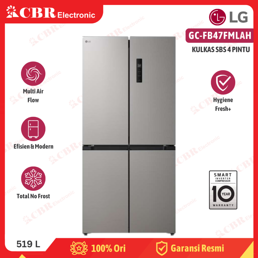 Kulkas LG 4 Pintu GC-FB47FMLAH (519L / Inverter)