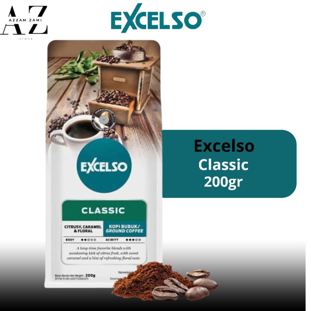 

Excelso Classic Kopi Bubuk Kemasan 200gr Rasa Seduhan Seimbang dan Aroma Khas