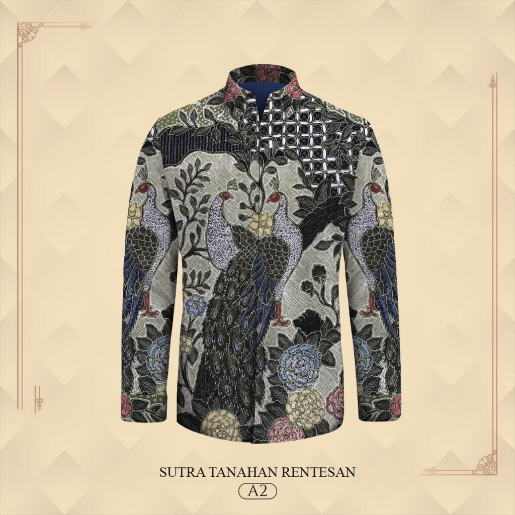 kain batik tulis sutra atbm rentesan kemeja batik pria 02