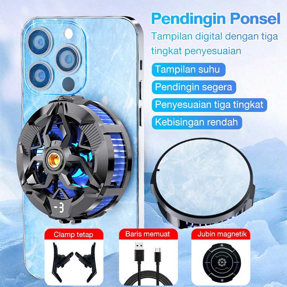 【READY COD】Pendingin Gaming HP Funcooler Tanpa Kabel RGB, Kipas Pendingin dengan Sistem Sistem Pengi