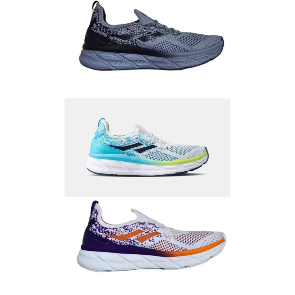 Mills –Enermax Nanoknit- white purple, white cyan- Sepatu lari /Running /Trail Run / Basket /BTS Fut