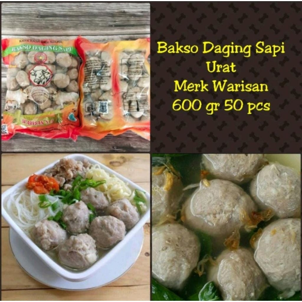 

Bakso Urat Warisan Daging Sapi 600gr isi 50pcs