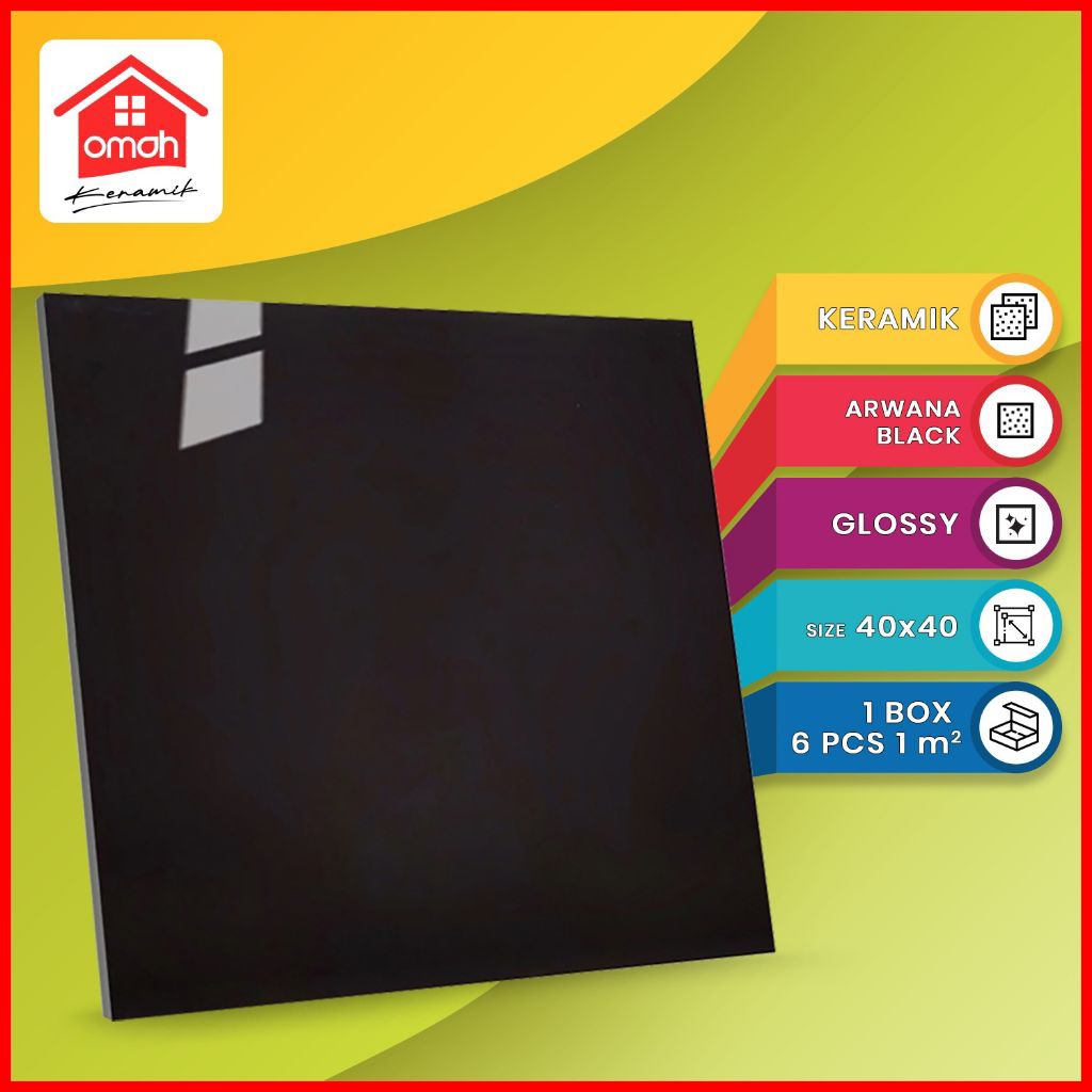 Keramik Lantai Kilap 40x40 Arwana Black