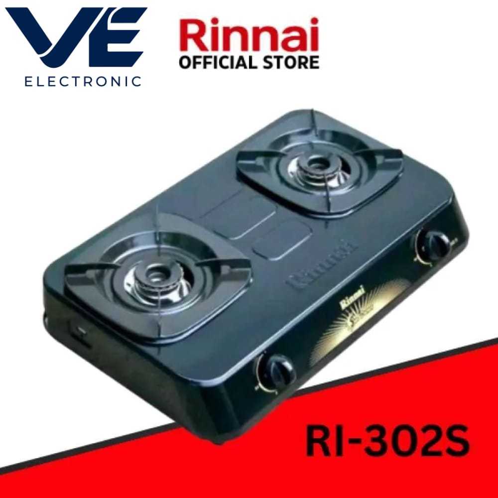 Kompor Gas Rinnai 2 Tungku RI-302S - RI302S - RI 302 S - Hemat Gas - SNI - Rinnai 2 Tungku