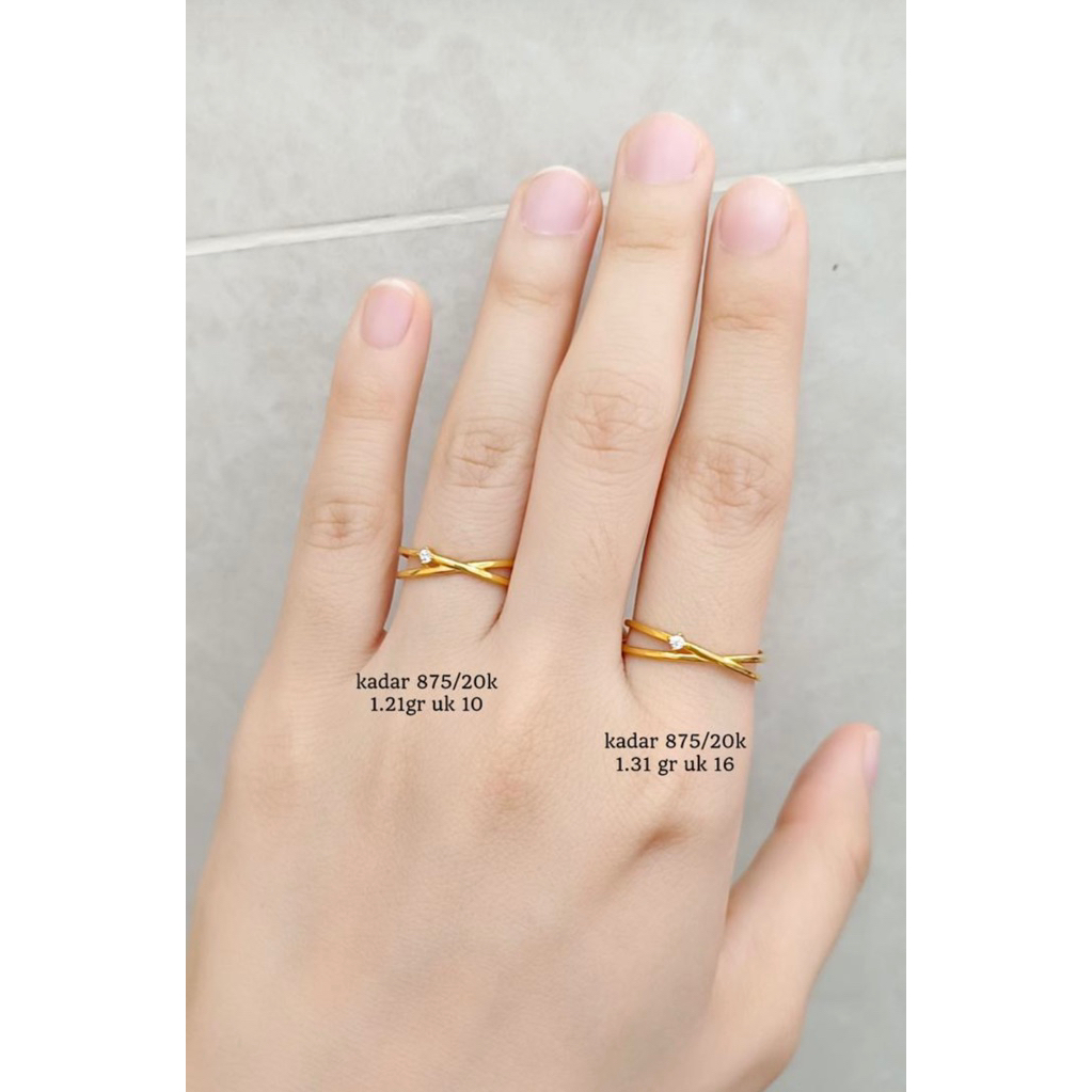 cincin silang minimalis model terbaru emas asli kadar 875