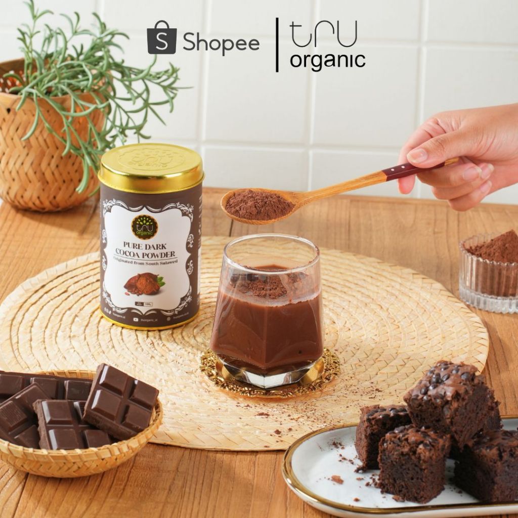 

TRUorganic Pure Dark Cocoa Powder South Sulawesi 100gr - Coklat Bubuk Baking Premium Chocolate Drink