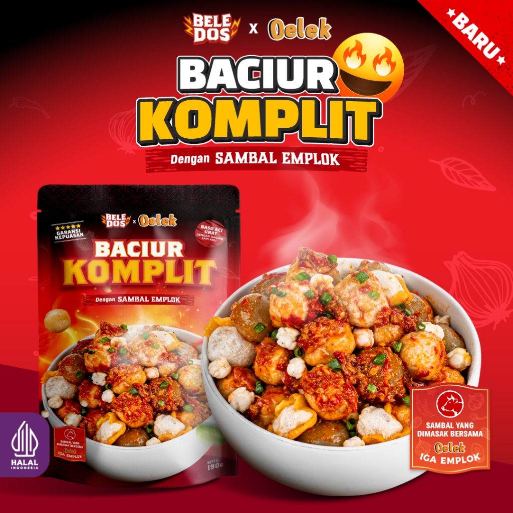 

[Baru] Beledos x Oelek Baciur Komplit Sambal Emplok/ Sambal Emplok Oelek / Baso Aci Pedas Gurih / Boci Baso Komplit Sambal Emplok
