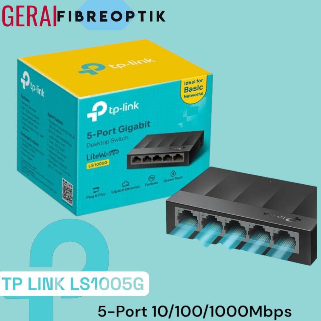TP Link 5 Port LS1005G Gigabit Desktop Switch Hub LS1005G - GFO