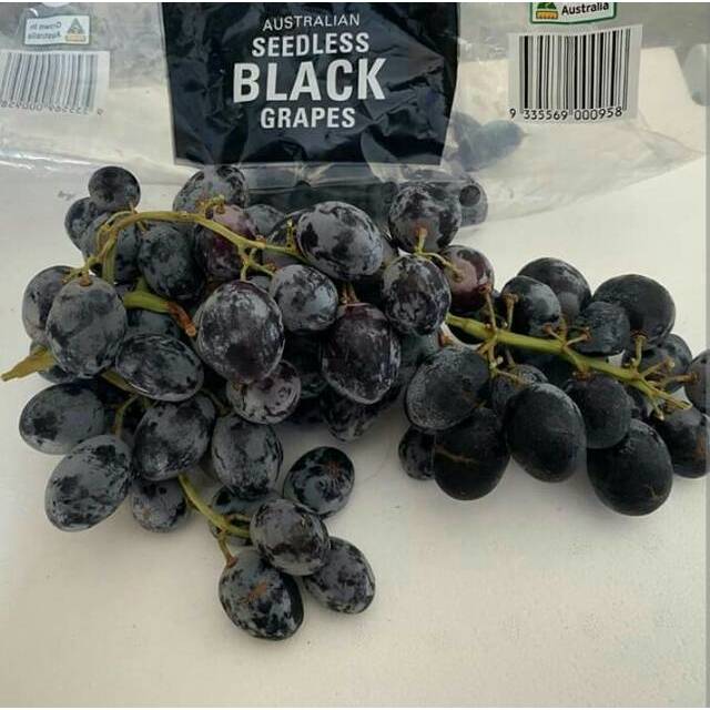 

Australian Black Seedless Grapes 500 - 1 KG | Anggur Hitam Australia Sedikit Biji 500 gr - 1 kg