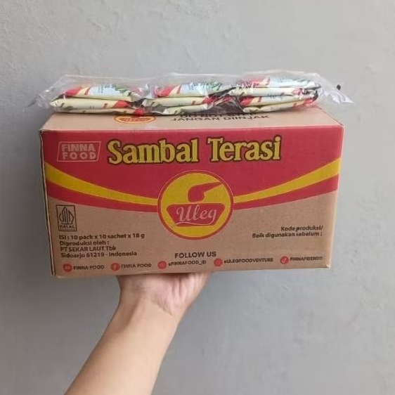 

1 Dus/Karton Sambal Uleg Finna Terasi isi 10 Renteng/100 Sachet