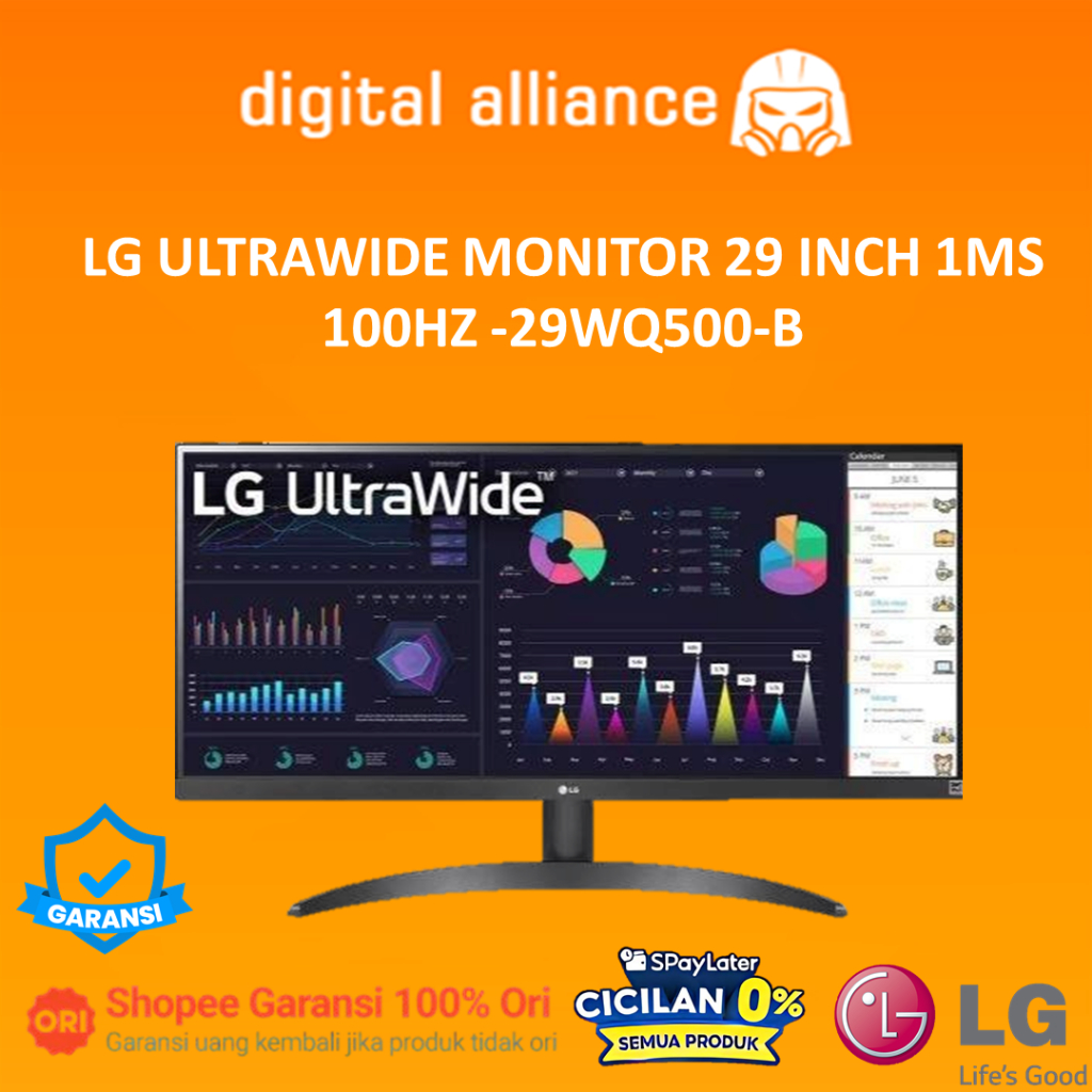 LG ULTRAWIDE MONITOR 29 INCH 29WQ500-B IPS WFHD 1080P 1MS 100HZ HDR10 3Y
