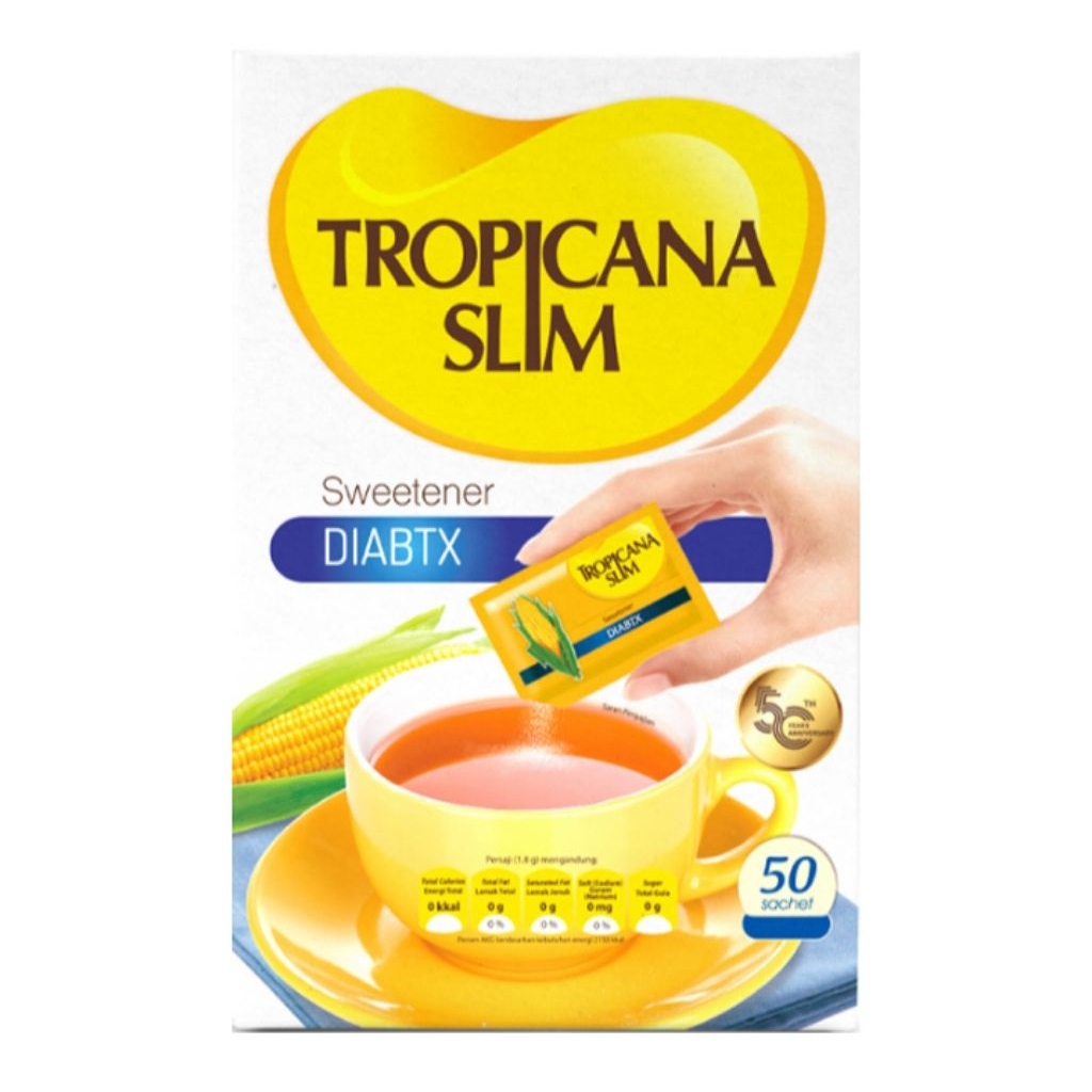 

Tropicana Slim Diabtx Pemanis Nol Kalori 50 x 2 g