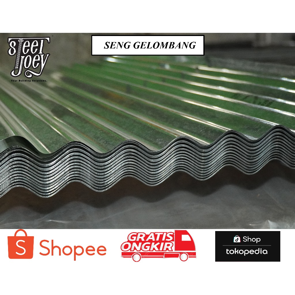 SENG GELOMBANG 180cm x 90cm | Tebal 0,3 mm | Kuat & Tahan Lama