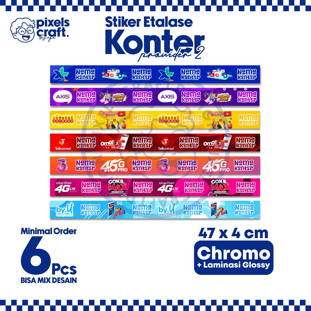 

STIKER KONTER PROVIDER CUSTOM 47 CM X 4 CM/ STIKER KONTER CUSTOM/ STIKER ETALASE KONTER PROVIDER