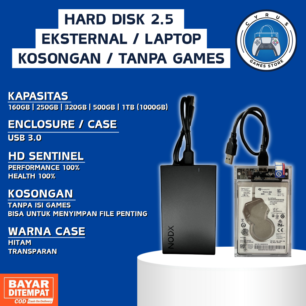 HDD Eksternal / Laptop PC PS3 PS4 160GB 250GB 320GB 500GB 1TB Hard disk Harddisk Hardisk External
