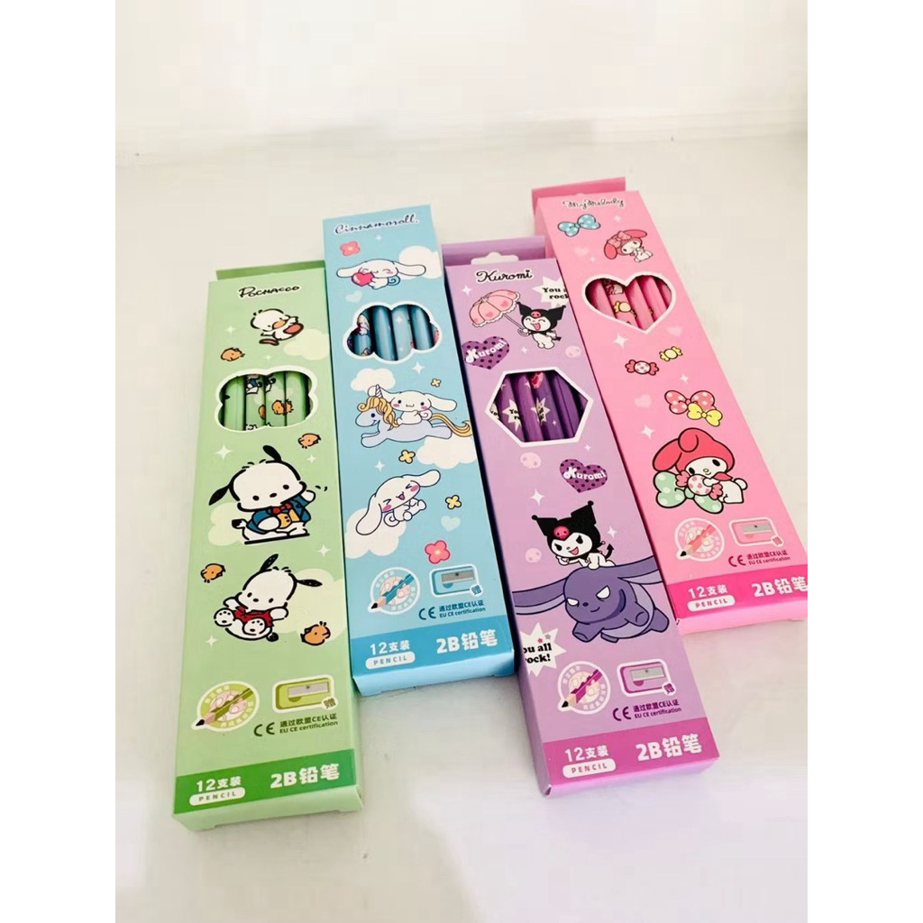 

pensil 2B isi 12pcs free serutan motif kuromi
