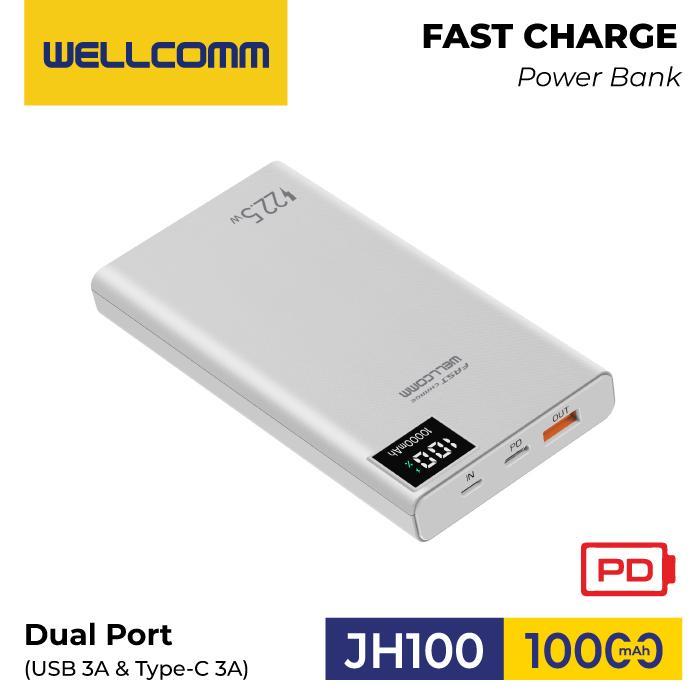 Power Bank Wellcomm JH100 PD 22,5W Dual USB Port 10000 mAh
