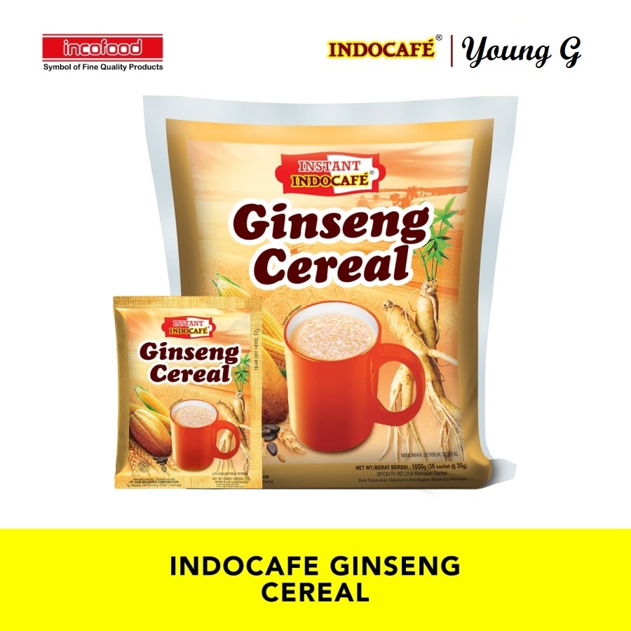 

30 Sachet Ginseng Sereal Indocafe - Cereal Ginseng - Halal - Sarapan