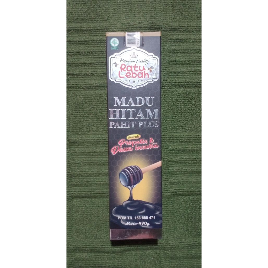 

Ratu Lebah Madu Hitam Pahit Plus Ekstrak Propolis & Daun Insulin 470 gr / Madu Pahit Ratu Lebah
