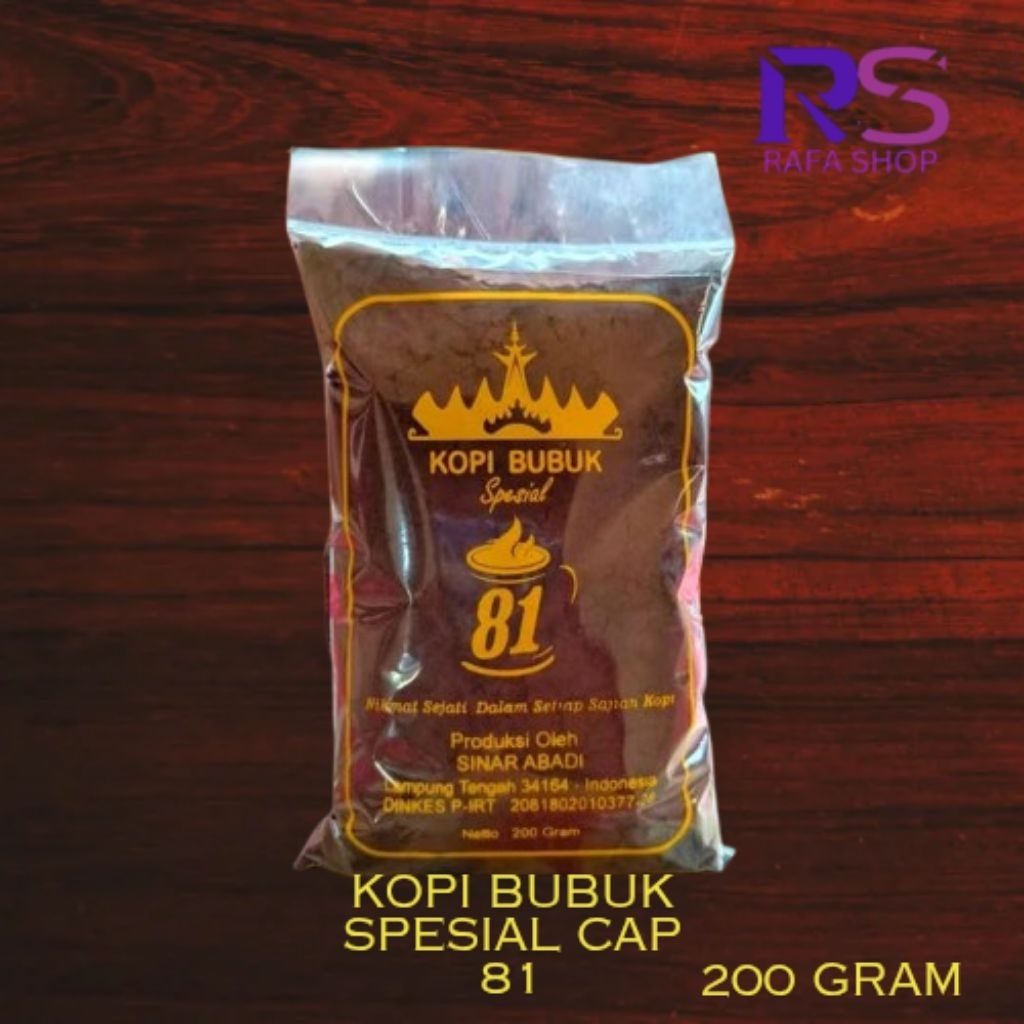 

kopi bubuk/spesial kopi robusta Lampung/kopi bubuk Lampung cap 81 produksi 200gram/kopi bubuk/kopi Lampung