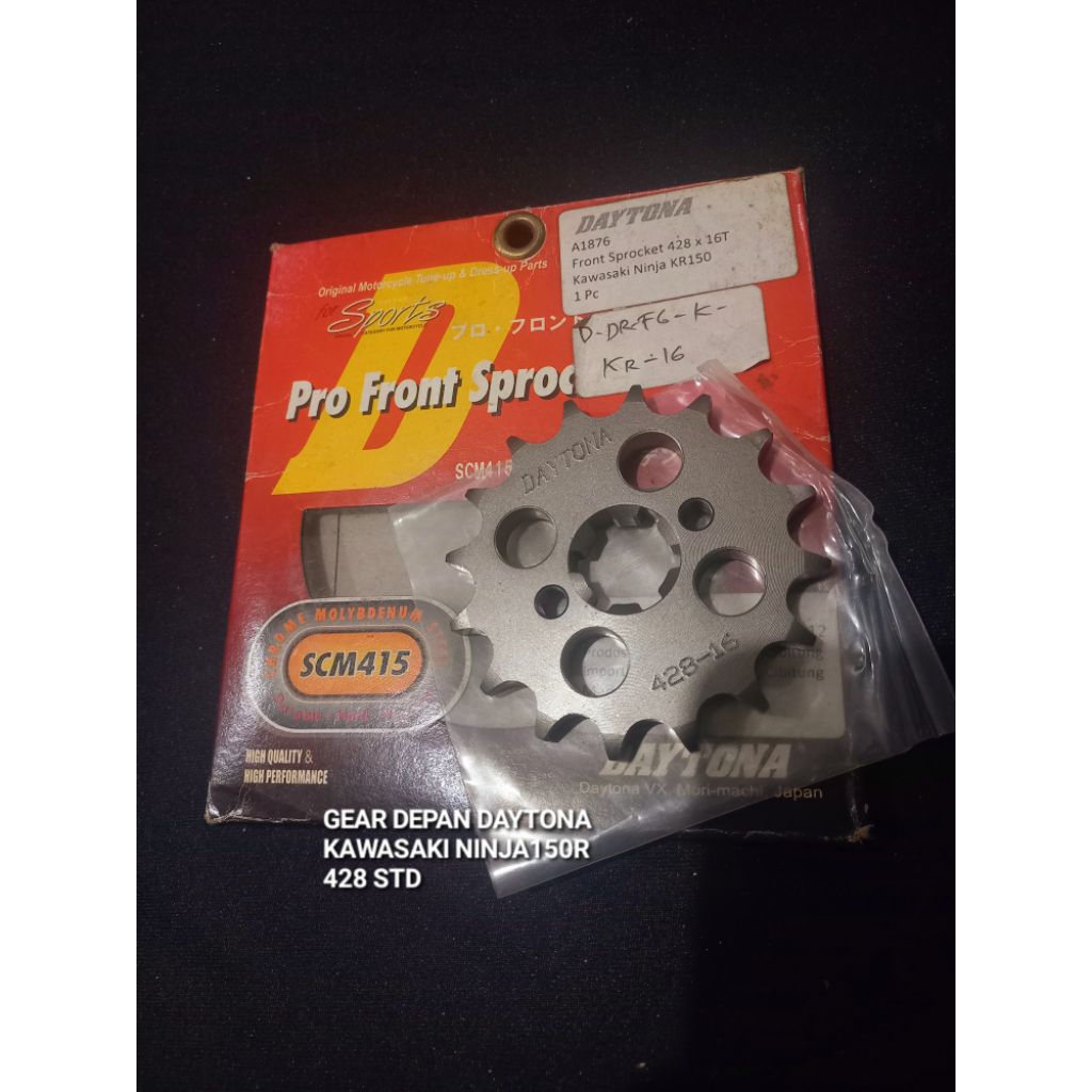 GEAR GIR DEPAN DAYTONA 428-16T KAWASAKI NINJA150R ORIGINAL