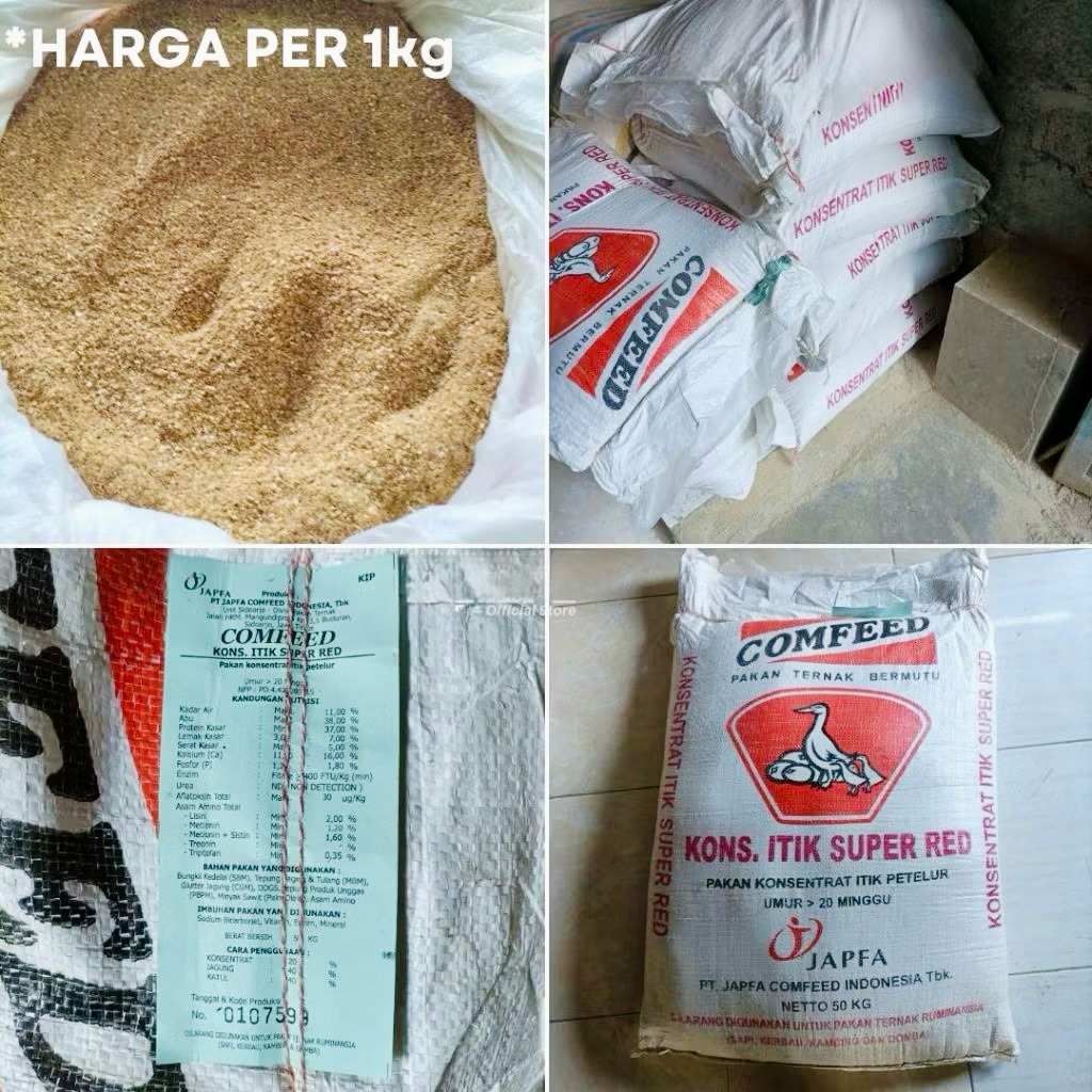 Pakan KONSENTRAT ITIK SUPER RED Pakan itik petelur menjadikan kuning telur menjadi merah