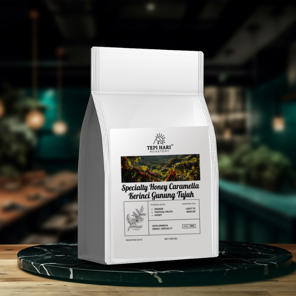 

Kopi Full Arabika Honey Caramella Kerinci Gunung Tujuh (Biji/Bubuk) Specialty Grade 250g