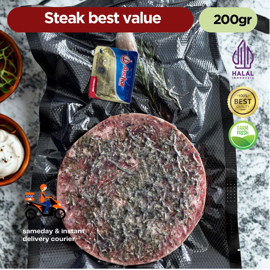 

Korzaln Best Value To Cook Steak 200 Gram Halal Siap Masak ( Tenderloin / Rib Eye )