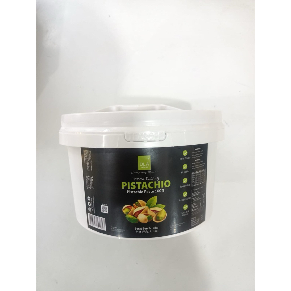 

DLA Pistachio Paste 100% / Pistachio Pure Paste / Pasta Perisa Gelato Ice Cream Bakery Flavor Tanpa Campuran 500 Gram - 3 KG