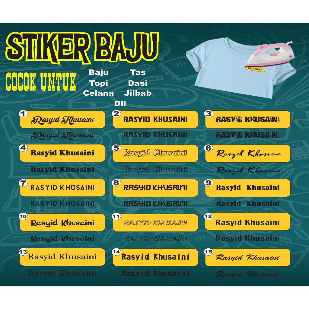 

Label Nama Custom Untuk Anak-anak Dan Dewasa Bahan Dtf Isi 30 Pcs Waterproof