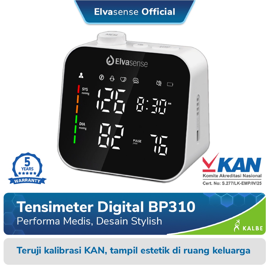 Tensimeter Digital Elvasense BP310 - Pengukur Tekanan Darah Lengan Atas dengan Suara Friendly Smart Voice