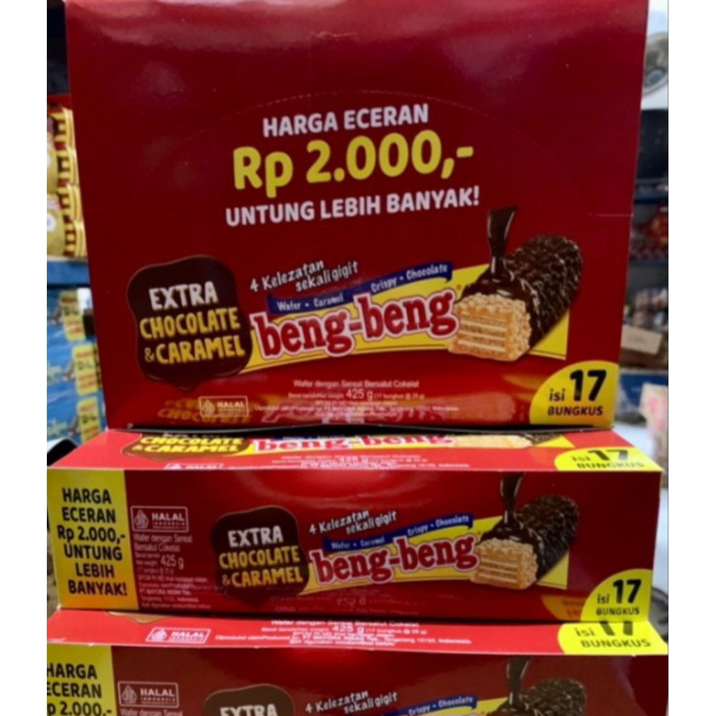 

Beng-beng 25 gram (BOX) | Snack | Beng Beng Coklat Beng Beng | Beng Beng Mini | Beng Beng / NEW BENG-BENG1 PAK ISI 17 PCSX 25 GR- beng beng coklat nikmat termurah