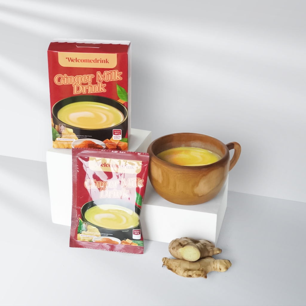 

(pack) WELCOME DRINK Minuman Serbuk Teh Rasa Susu Jahe Isi 10 Sachet