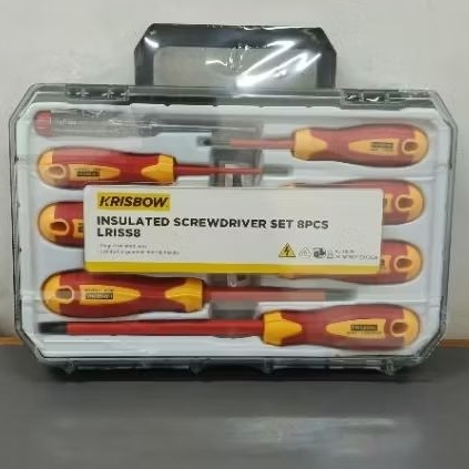 krisbow insulated screwdriver set 8pvs LRISS8 // krisbow obeng insulated (listrik) set 8pcs LRISS8
