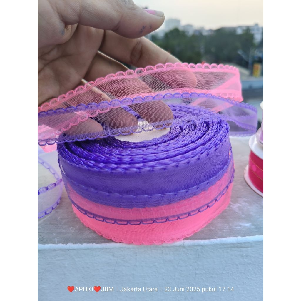 

5 meter pita organdi gerigi bahan diy