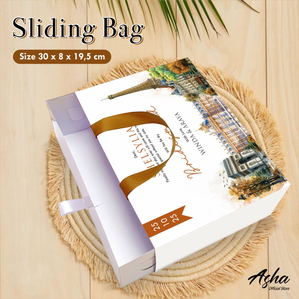 

SLIDING BAG GIFT CUSTOM - TAS PAPER BAG SIMPLE MURAH - SLIDING BOX BRIDESMAID LANDSCAPE