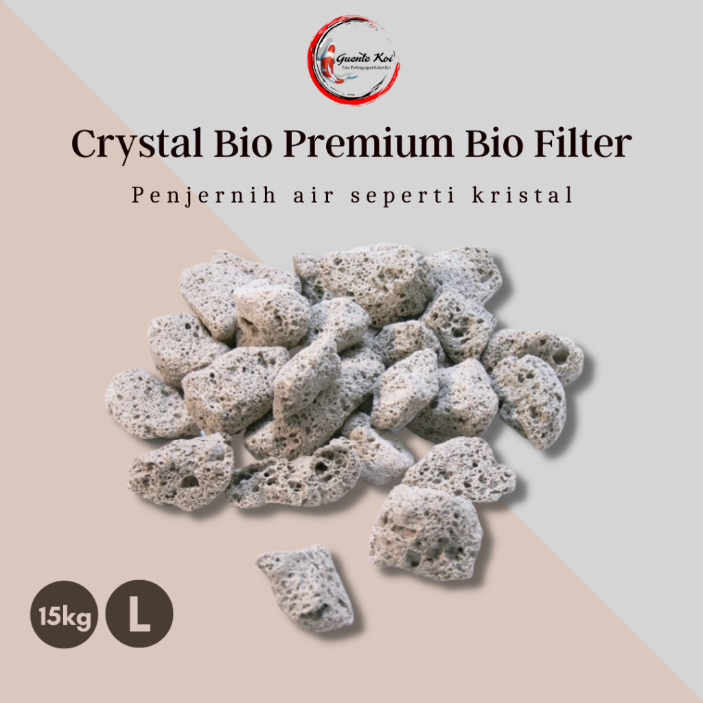 Premium Bio Filter - Media Filter Biologi Crystal Bio 15 kg (1 dus) - L