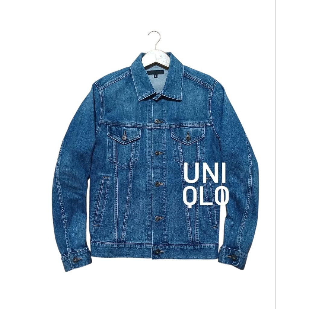 Jaket jeans denim trucker keren UNIQLO second preloved