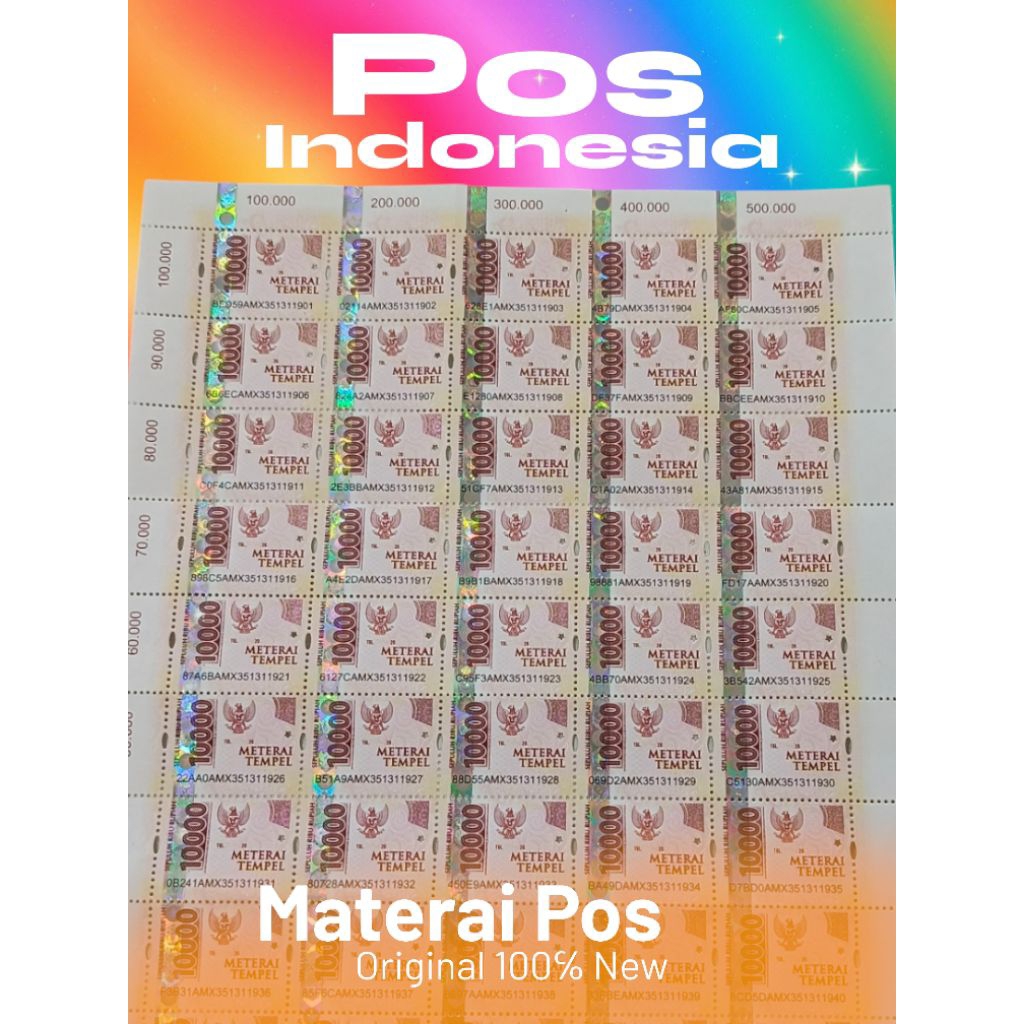 

Materai Tempel 10000 Asli Pos Indonesia